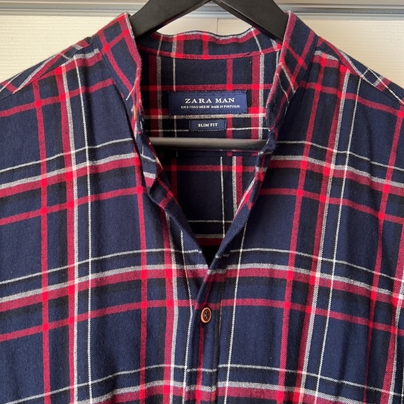Zara plaid button down shirt. Slim fit. EUC - Picture 3 of 8